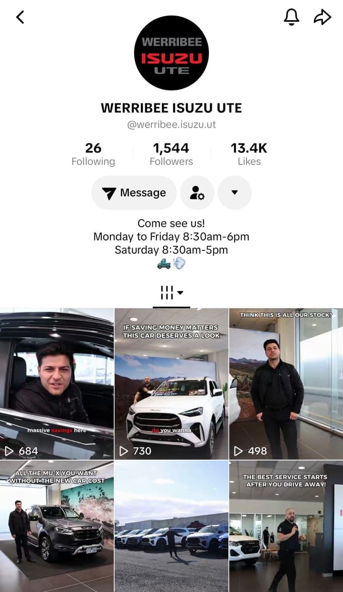 Werribee Isuzu Ute social profile
