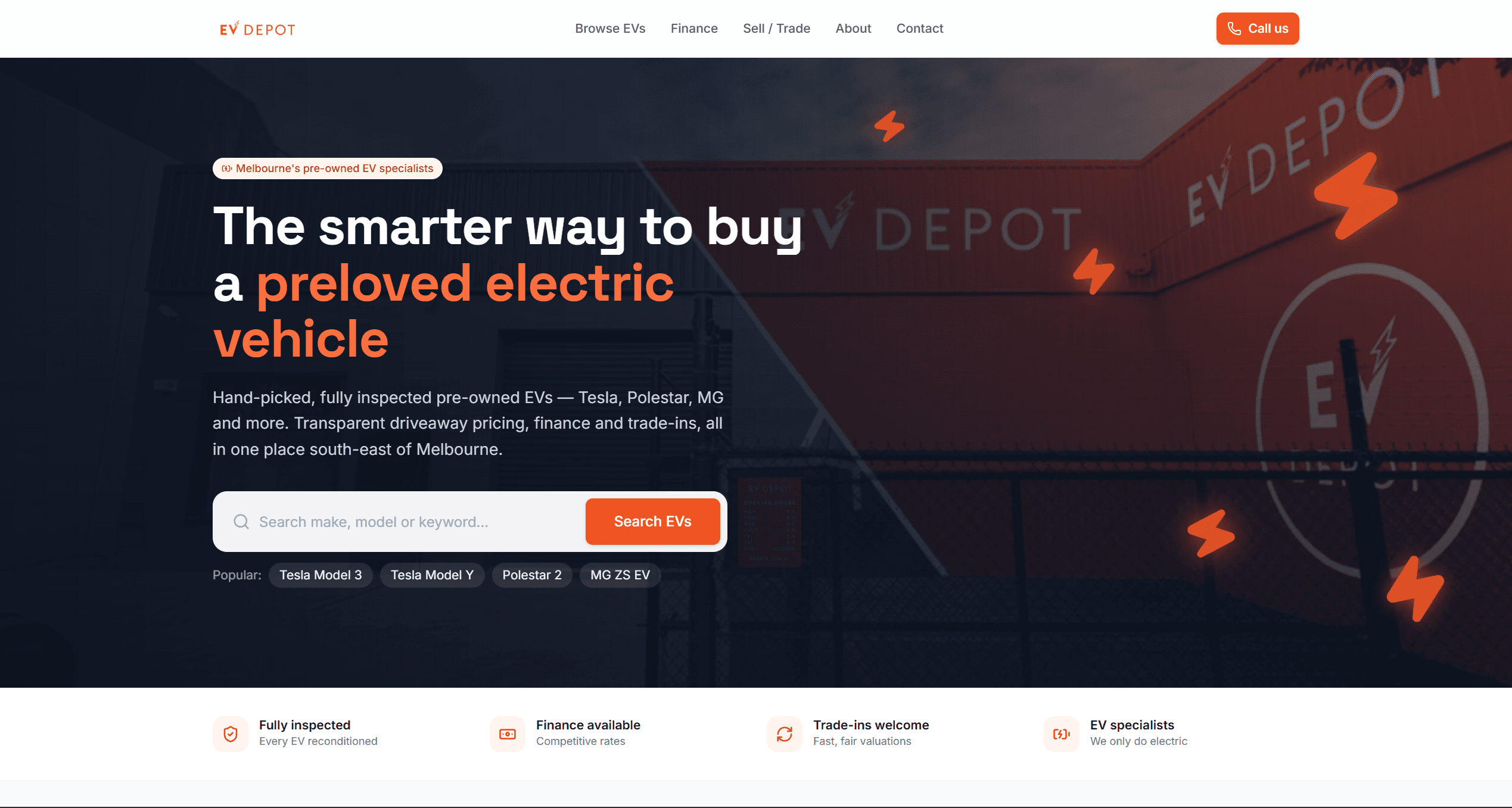 EV Depot, a dealership website built by SCRM Media
